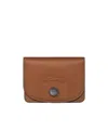 Longchamp Le Pliage Xtra Leather Card Holder In Cognac
