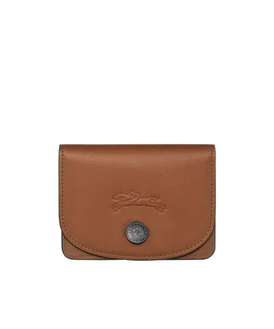 Longchamp Le Pliage Xtra Leather Card Holder In Cognac