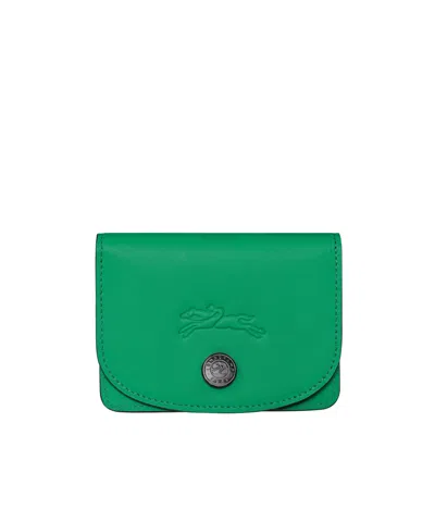 Longchamp Le Pliage Xtra Leather Card Holder In Green