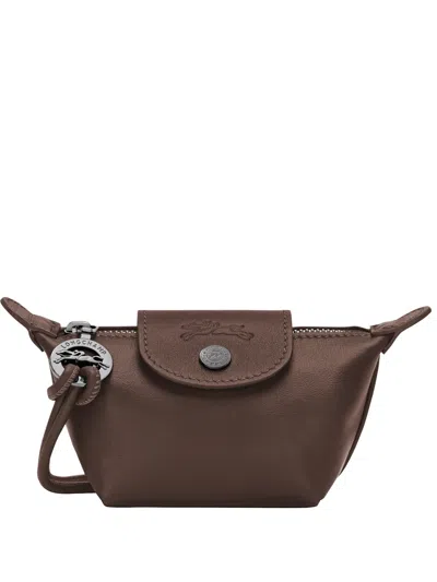 Longchamp Le Pliage Xtra Leather Coin Purse In Brown