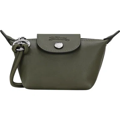 Longchamp Le Pliage Xtra Leather Coin Purse In Green