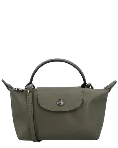 Longchamp Le Pliage Xtra Leather Crossbody In Green