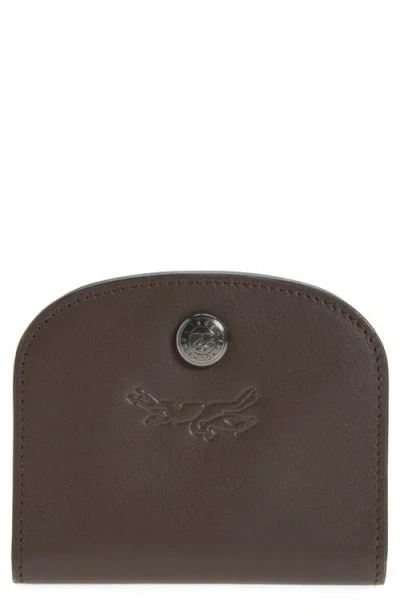 Longchamp Le Pliage Xtra Leather Flap Card Case In Brown