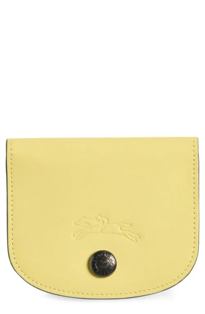 Longchamp Le Pliage Xtra Leather Flap Card Case In Yellow