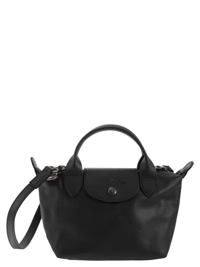 Longchamp Le Pliage Xtra Leather Handbag In Black