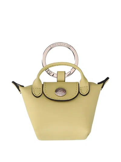 Longchamp Le Pliage Xtra Leather Keyring In White