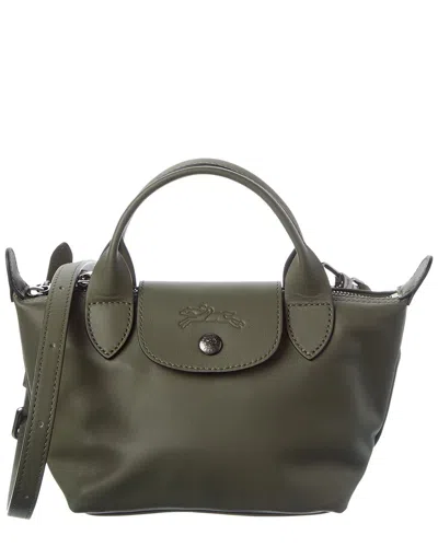Longchamp Le Pliage Xtra Leather Mini Satchel In Green
