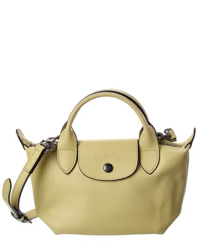 Longchamp Le Pliage Xtra Leather Mini Satchel In Yellow