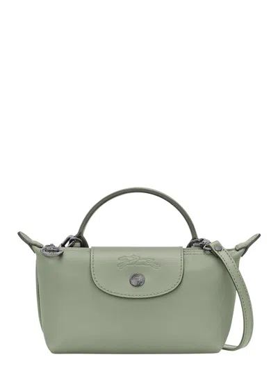 Longchamp Le Pliage Xtra Leather Mini Tote Bag With Embossed Logo, Magnetic Front Closure & Removabl In Grey