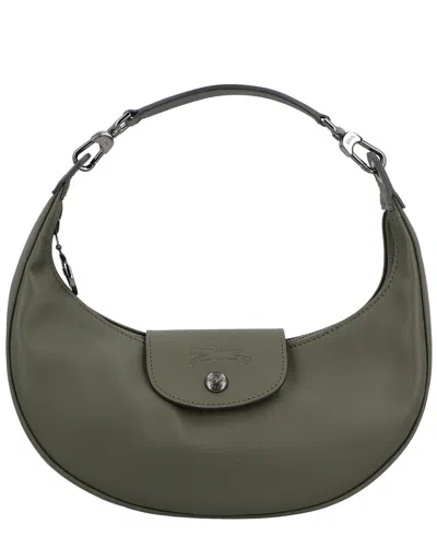 Longchamp Le Pliage Xtra Leather Shoulder Bag In Green