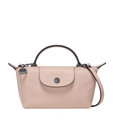 Longchamp Le Pliage Xtra Logo Debossed Xs Pouch In Nude
