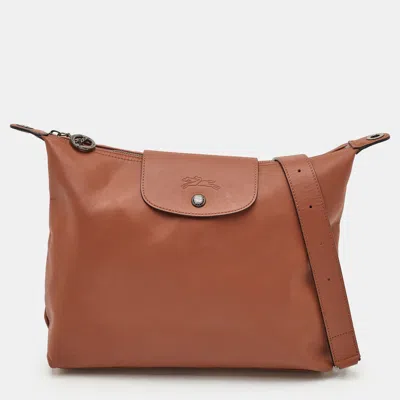 Pre-owned Longchamp Le Pliage Xtra M Brown Leather Hobo