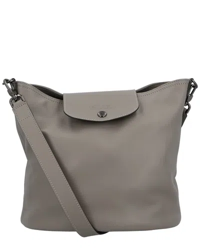 Longchamp Le Pliage Xtra M Leather Shoulder Bag In Gray