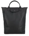 Longchamp Adjustable Straps Front Flap Top Handle Backpack In Black