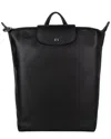 Longchamp Adjustable Straps Front Flap Top Handle Backpack In Black