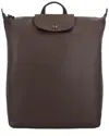 Longchamp Le Pliage Xtra Medium Leather Backpack In Brown