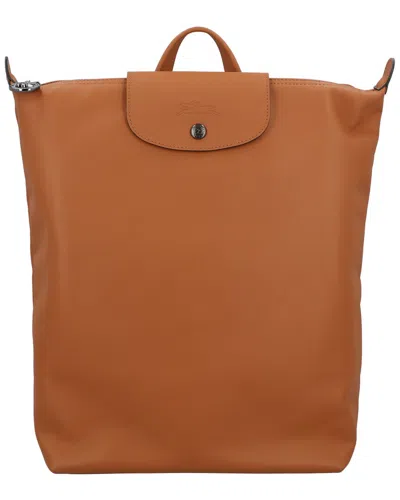 Longchamp Le Pliage Xtra Medium Leather Backpack In Brown