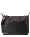 Longchamp Le Pilage Xtra Black Medium Shoulder Strap With Removable Shoulder Strap And Embossed Lgoo On The Fr In Black