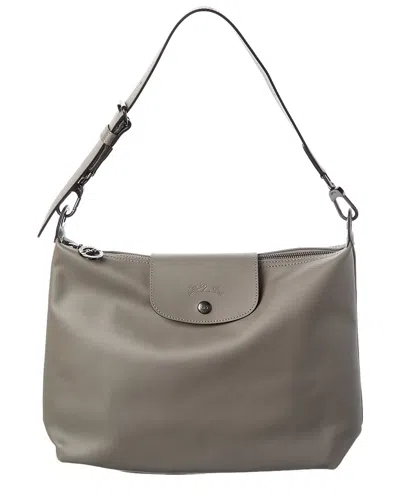 Longchamp Medium Le Pliage Xtra Leather Hobo Bag In Gray