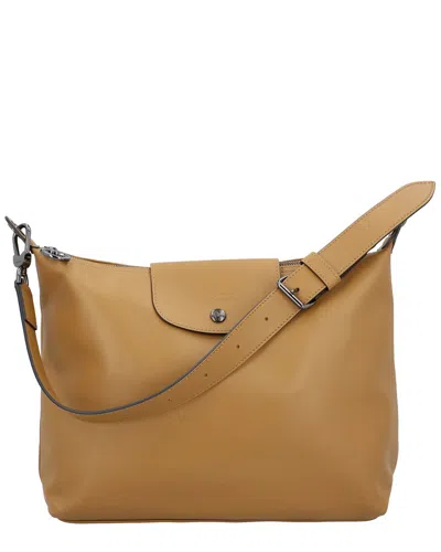 Longchamp Le Pliage Xtra Medium Leather Hobo Bag In Sand