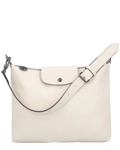 Longchamp Le Pliage Xtra Medium Leather Hobo Bag In White