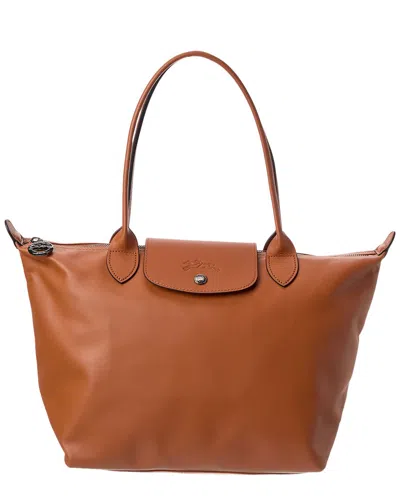 Longchamp Le Pliage Xtra Medium Leather Long Handle Tote In Green