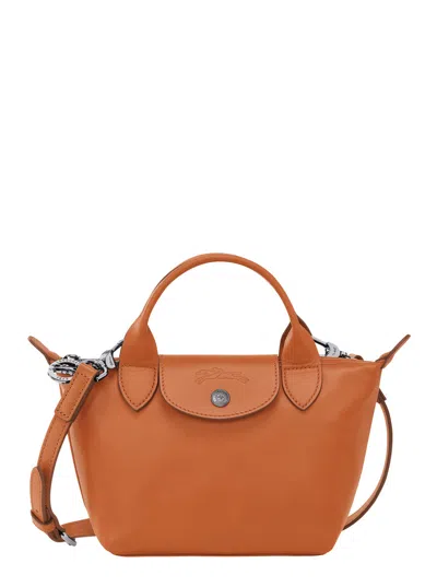 Longchamp Le Pliage Xtra Mini Leather Handbag With Convertible Strap In Brown