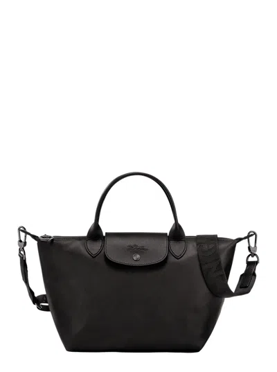 Longchamp Le Pliage Xtra Mini Tech Fabric Handbag With Leather Handles In Black