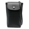 Longchamp Le Pliage Xtra Phone Case With Leather Lace Black In Black