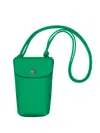 Longchamp Phone Case With Leather Lace Le Pliage Xtra In Green