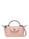 Longchamp Le Pliage Xtra Pink Handbag With Embossed Logo In Leather Woman