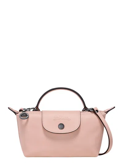 Longchamp Le Pliage Xtra Pink Handbag With Embossed Logo In Leather Woman