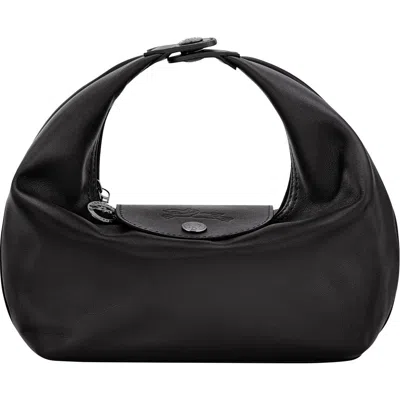 Longchamp Le Pliage Xtra Round Leather Top Handle Bag In Black