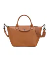Longchamp Extra Small Le Pliage Xtra Leather Top Handle Bag In Brown