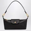 Longchamp Le Pilage Xtra Black Crossbody Bag With Removable Shoulder Strap And Embossed Logo On The Front In L In Black