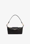 Longchamp Le Pilage Xtra Black Crossbody Bag With Removable Shoulder Strap And Embossed Logo On The Front In L In Black