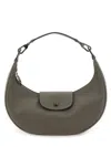 Longchamp Shoulder Bag With Adjustable Strap And Curved Shape In Gray