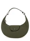 Longchamp Shoulder Bag With Adjustable Strap And Curved Shape In Green
