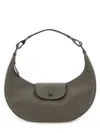 Longchamp Shoulder Bag With Adjustable Strap And Curved Shape In Gray