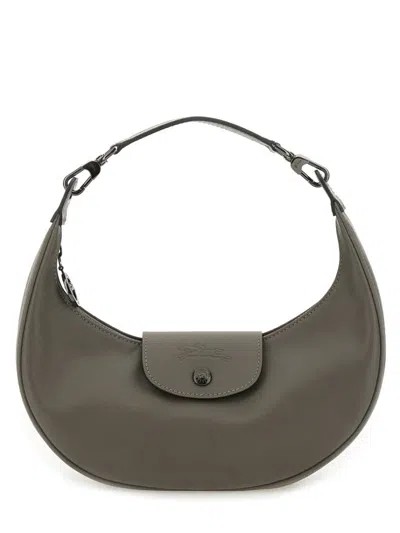 Longchamp Shoulder Bag With Adjustable Strap And Curved Shape In Brown