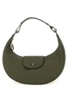 Longchamp Shoulder Bag With Adjustable Strap And Curved Shape In Green