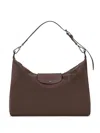 Longchamp Rectangular Brown Shoulder Bag With Adjustable Strap In Brown