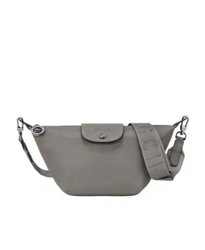 Longchamp Le Pliage Xtra Xs Leather Crossbody In Grey