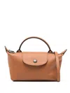 Longchamp Le Pilage Xtra Brown Medium Shoulder Strap With Removable Shoulder Strap And Embossed Lgoo On The Fr In Brown