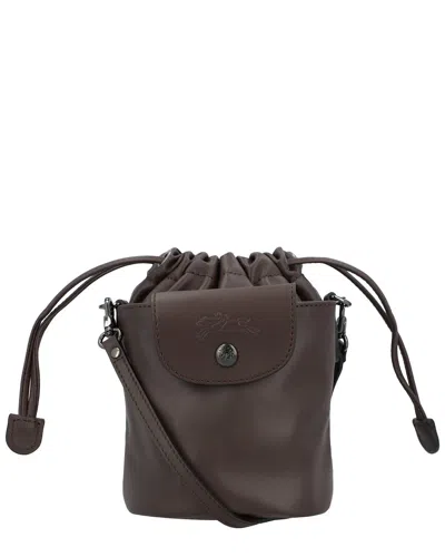 Longchamp Le Pliage Xtra Xs Leather Bucket Bag In Brown