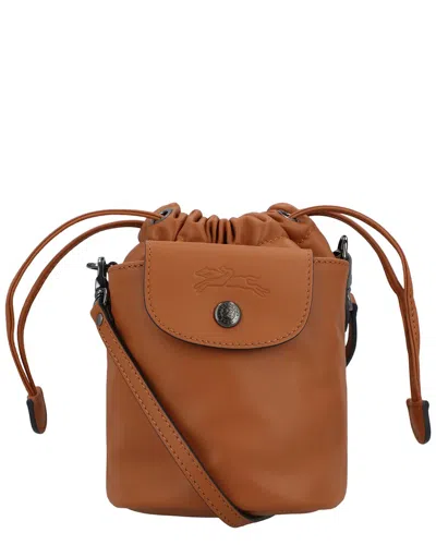 Longchamp Le Pliage Xtra Xs Leather Bucket Bag In Brown