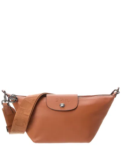 Longchamp Le Pliage Xtra Xs Leather Crossbody In Brown