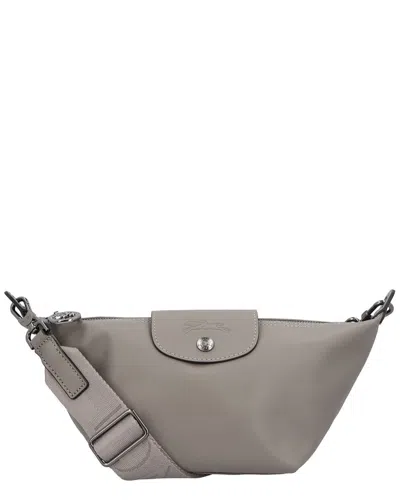 Longchamp Le Pliage Xtra Xs Leather Crossbody In Grey