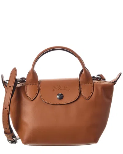 Longchamp Le Pliage Xtra Xs Leather Handbag In Brown