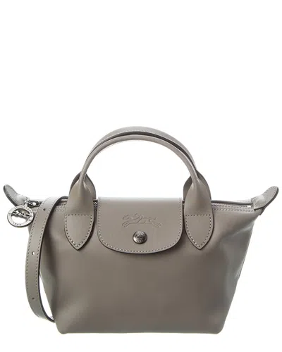 Longchamp Le Pliage Xtra Xs Leather Handbag In Gray